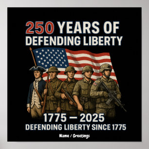 Amerikas 250. Geburtstag US-Flaggen-Militärparade Poster