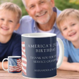 Amerikas 250. Geburtstag Veteran Opa Danke Kaffeetasse