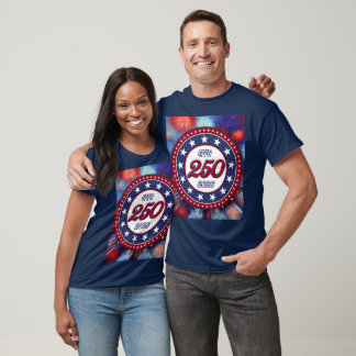 Amerikas 250. Geburtstags-Grafische Feuerwerksexpl T-Shirt