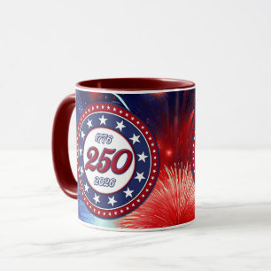 Amerikas 250. Geburtstags-Grafische Feuerwerkswolk Tasse