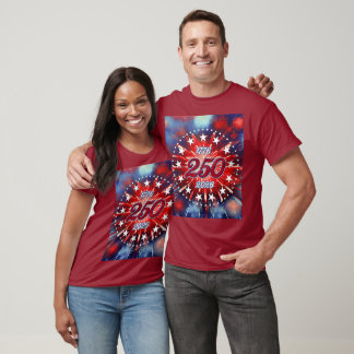 Amerikas 250. Geburtstags-Grafisches Feuerwerk T-Shirt