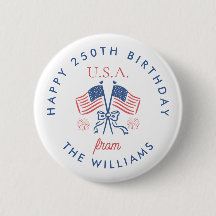 Amerikas 250. Geburtstags-Party-Button