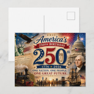 Amerikas 250. Geburtstagsfeier Patriotisch Postkarte