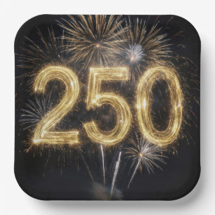 Amerikas 250. Geburtstagsfeuerwerk Pappteller