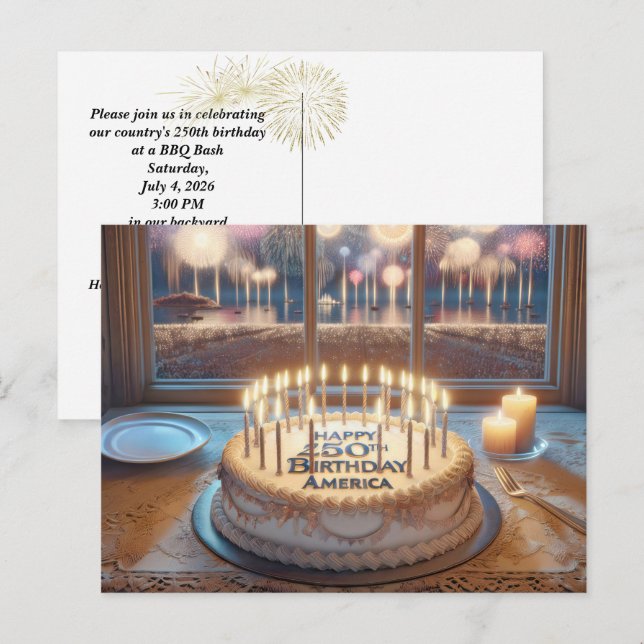 Amerikas 250. Geburtstagspartei Postkarte (Vorne/Hinten)