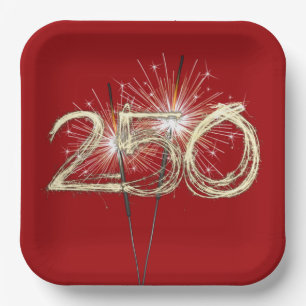 Amerikas 250. Geburtstagsparty-Sparkler Pappteller