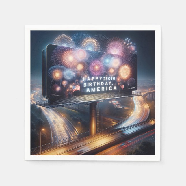 Amerikas 250. Geburtstagsplakat Serviette (Vorderseite)