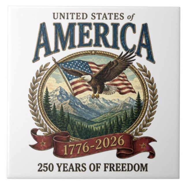 Amerikas 250. Jahrestag Fliese (Vorderseite)