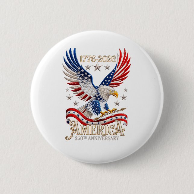 Amerikas 250. Jubiläum Adler Button (Vorderseite)
