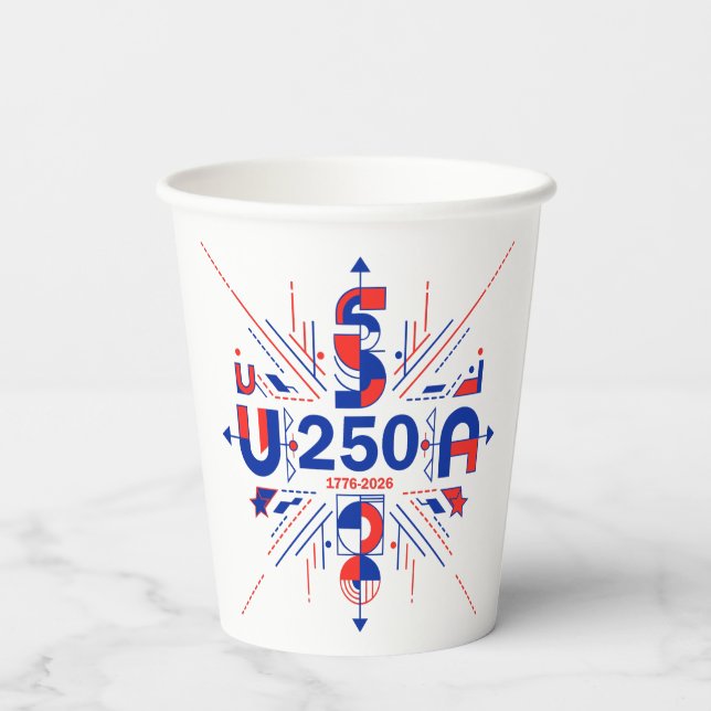 Amerikas 250. Jubiläum Pappbecher (Rückseite)