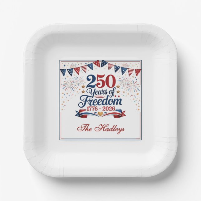 Amerikas 250. Jubiläum Pappteller (Vorderseite)