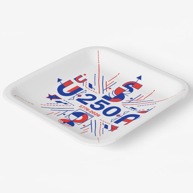 Amerikas 250. Jubiläum Pappteller (Gewinkelt)