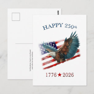 Amerikas 250. Jubiläum Patriotic 4. Juli Postkarte
