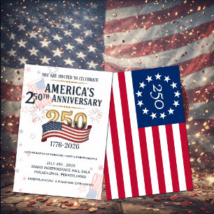 Amerikas 250. Jubiläums-Gala in der Independence H Einladung