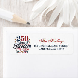 Amerikas 250. Jubiläums-Rücksende-Adressetikett