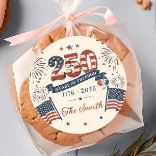 Amerikas 250. Jubiläumsaufkleber Runder Aufkleber