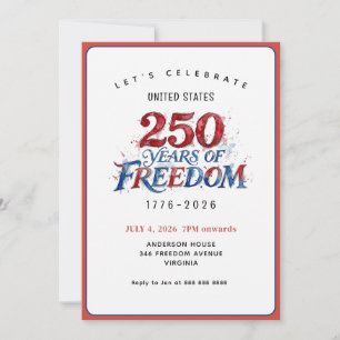 Amerikas 250. Jubiläumsfeier Einladung