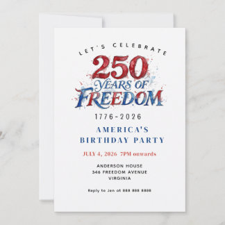 Amerikas 250. Jubiläumsfeier  Einladung
