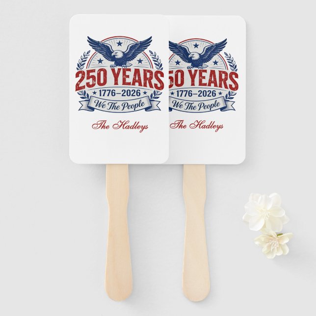 Amerikas 250. Jubiläumsname Fächer (Vorne und Hinten)