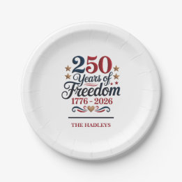 Amerikas 250. Jubiläumsname Pappteller
