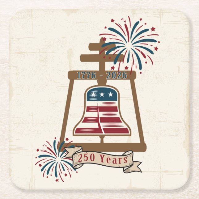 Amerikas 250. Riverside Raincross Rechteckiger Pappuntersetzer (Vorderseite)