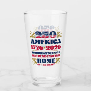 Amerikas 250. Unabhängigkeitstag 2026 Glas-Tasse Glas