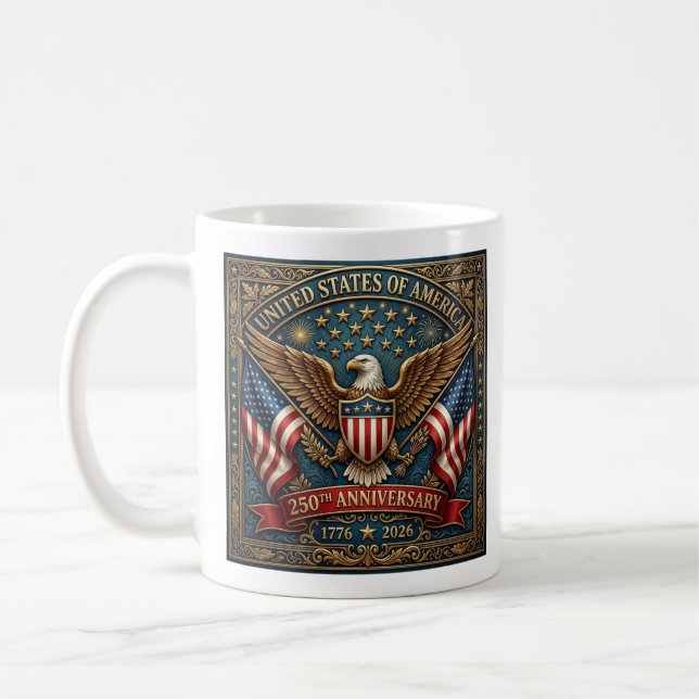 Amerikas 250. Version 2 Kaffeetasse (Links)