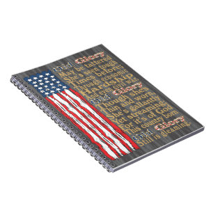 Amerikas altes Ruhm störte Bannergedicht Notizblock