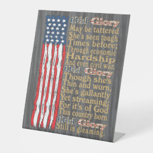 Amerikas altes Ruhm störte Bannergedicht Sockelschild