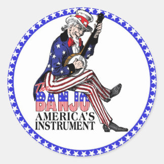 Amerikas Banjo-Rundaufkleber Runder Aufkleber