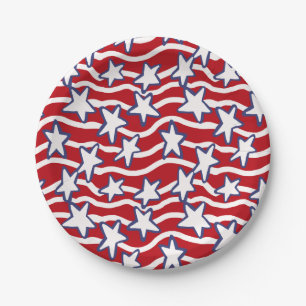 Amerikas blühende US Flagge Pappteller