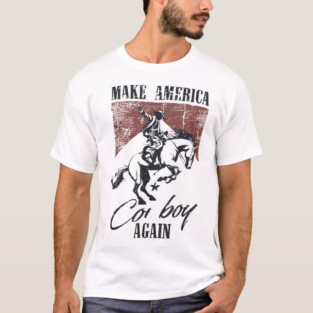 Amerikas Cowgirl Cowboy erneut T-Shirt (Vorderseite)