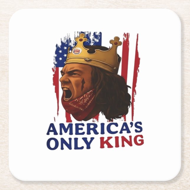 Amerikas einziger König Rechteckiger Pappuntersetzer (Vorderseite)
