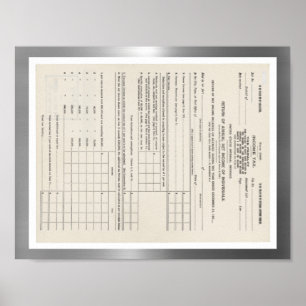 Amerikas erste Einkommenssteuer-Form 1040 Poster