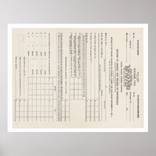 Amerikas erste Einkommenssteuer-Form 1040 Poster