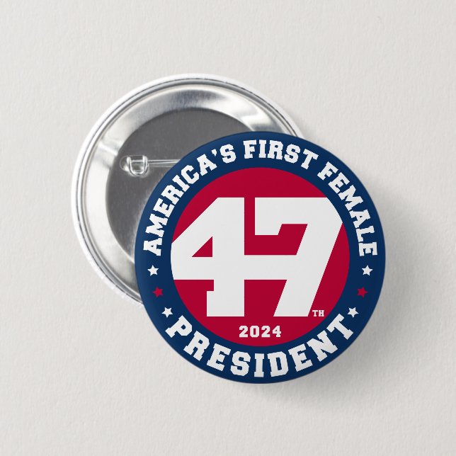 Amerikas erste weibliche Präsidentenwahl 2024 Button (Vorne & Hinten)