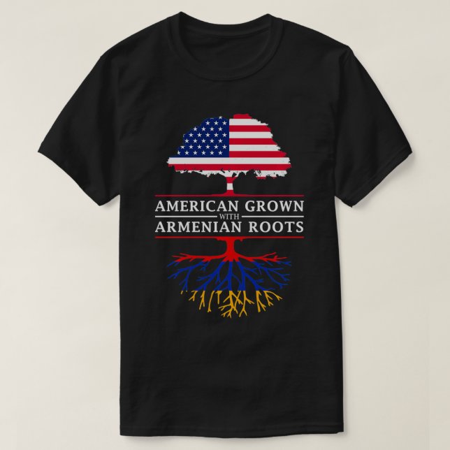Amerikas Erwachsenenalter mit Armenischen Wurzeln  T-Shirt (Design vorne)