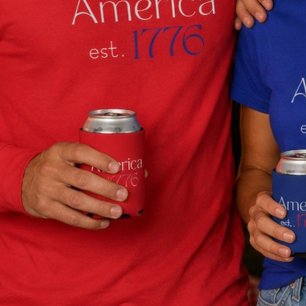Amerikas est 1776 Typografie 4. Juli Rot Selters Dosenkühler