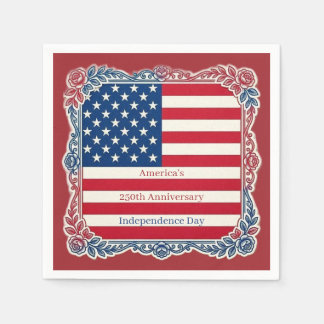 Amerikas Flagge 250. Jubiläum Unabhängigkeitstag Serviette