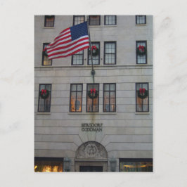 Amerikas Flagge fliegt stolz am NYC in Bergdorf Postkarte