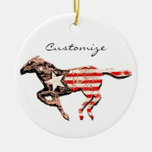 Amerikas Flaggenpferd läuft Thunder_Cove Keramik Ornament