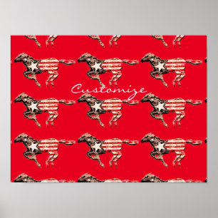 Amerikas Flaggenpferd läuft Thunder_Cove Poster