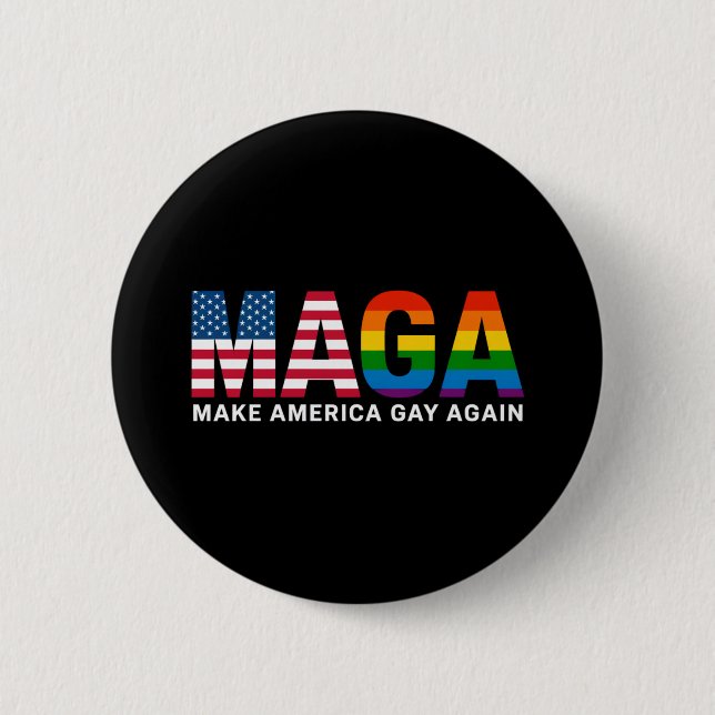 Amerikas Gay-Out-Gay Pride 2025 LGBTQ++ Button (Vorderseite)