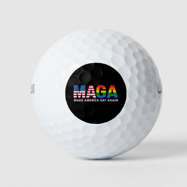 Amerikas Gay-Out-Gay Pride 2025 LGBTQ++ Golfball (Vorderseite)