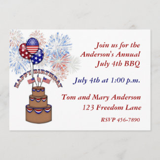Amerikas Geburtstag 4. Juli Einladung