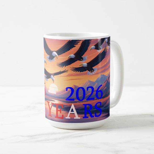 Amerikas Geburtstag Kaffeetasse (VorderseiteRechts)