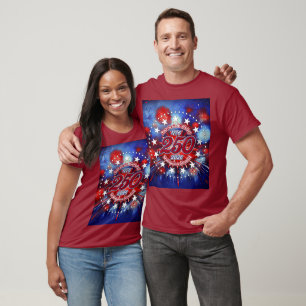 Amerikas Geburtstags-Semiquin-Grafik-Feuerwerk-Bur T-Shirt