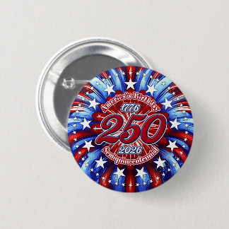 Amerikas Geburtstags-Semiquin-Grafik RWB Feuerwerk Button
