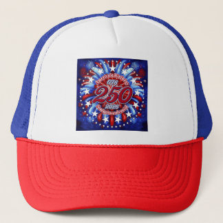 Amerikas Geburtstags-Semiquin-Grafik RWB Feuerwerk Truckerkappe