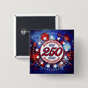 Amerikas Geburtstags-Semiquin-Grafische Feuerwerk Button